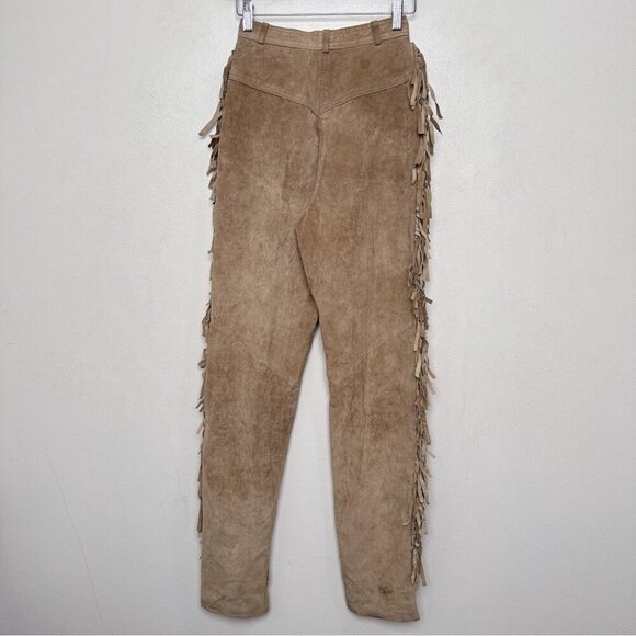 Danier Womens 2 Vintage Fringe Cowboy Western Faux Leather Pant - Picture 13 of 16